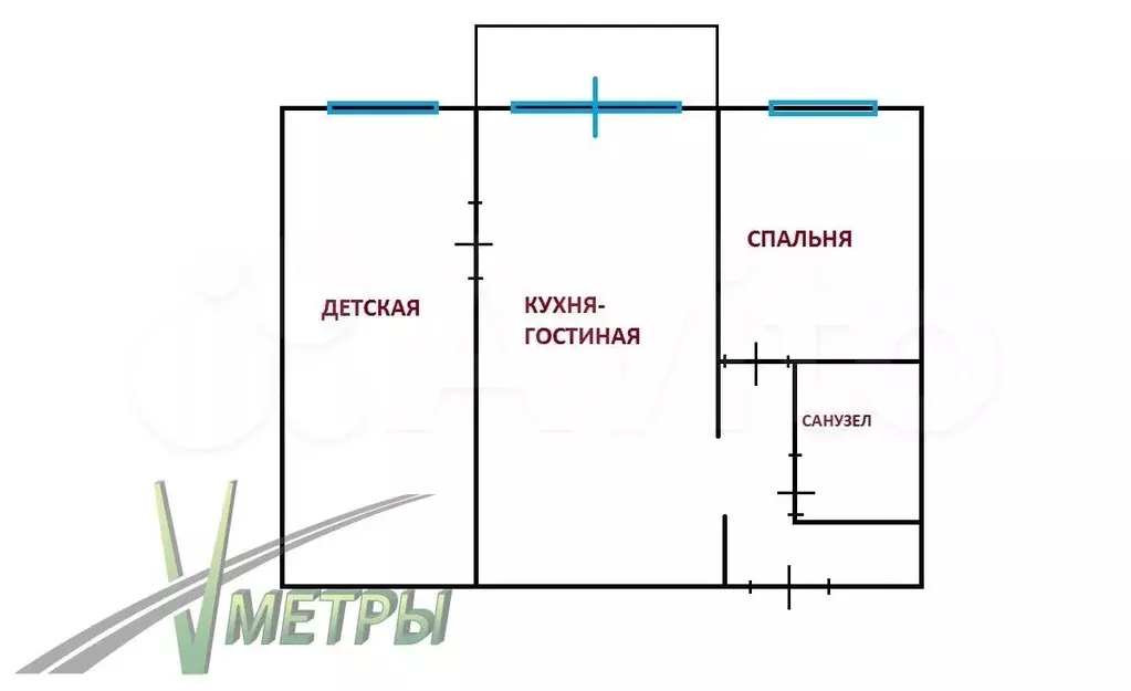 2-к. квартира, 44,1 м, 9/9 эт. - Фото 0