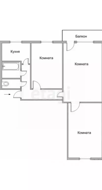 3-к кв. Тульская область, Болохово Киреевский район, ул. Ленина, 17 ... - Фото 1
