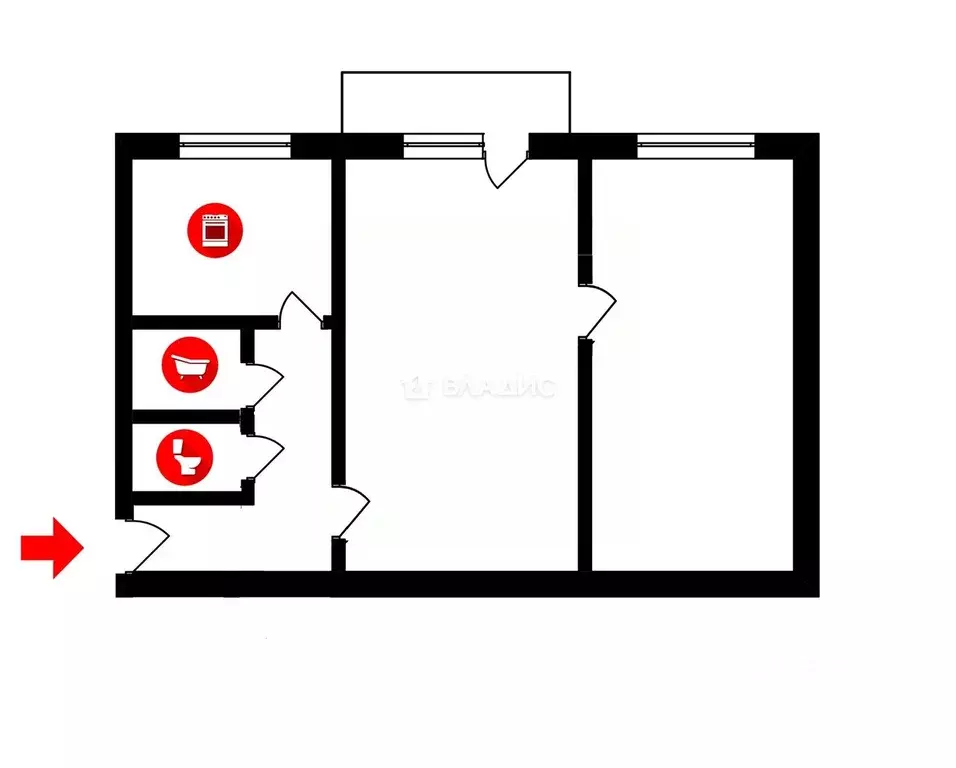 2-к кв. Владимирская область, Владимир ул. Растопчина, 3 (44.1 м) - Фото 2