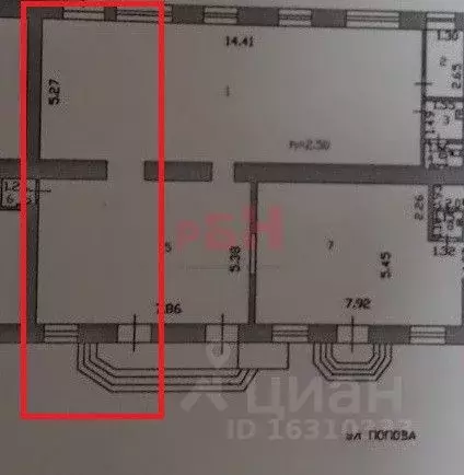 Торговая площадь в Пензенская область, Пенза ул. Попова (54 м) - Фото 2