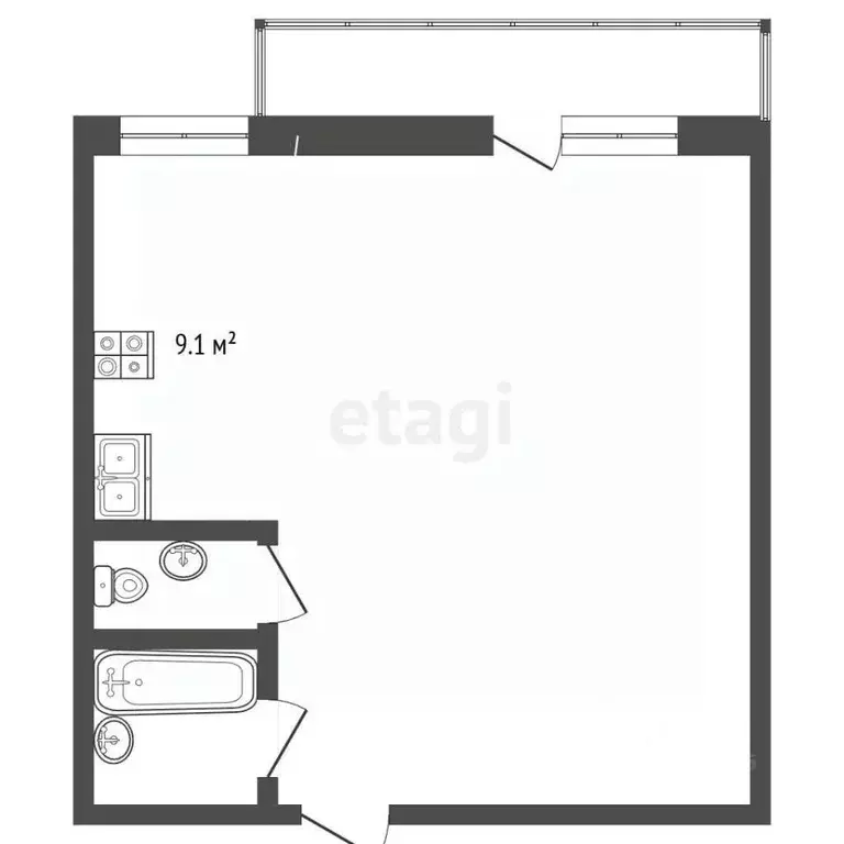 Студия Алтайский край, Барнаул ул. 280-летия Барнаула, 21 (37.9 м) - Фото 2