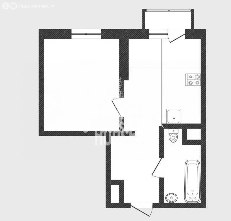 1-комнатная квартира: Тюмень, Харьковская улица, 76 (29.8 м) - Фото 2