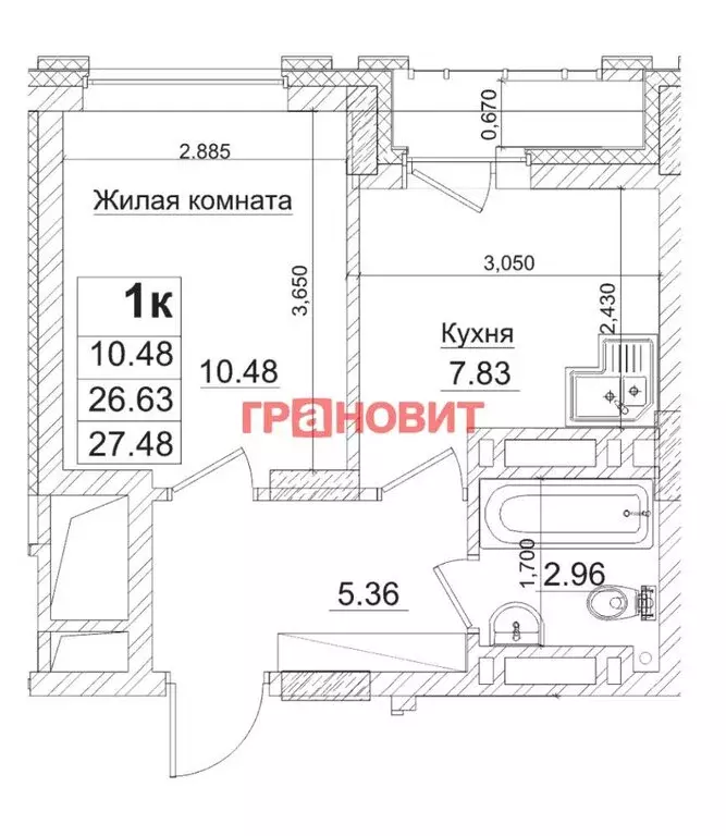 1-комнатная квартира: Новосибирск, Фабричная улица, 65/1 (27 м) - Фото 0