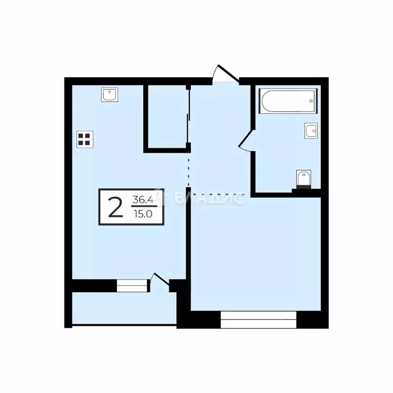 2-к кв. Москва ул. Яворки, 1к6 (36.4 м) - Фото 2