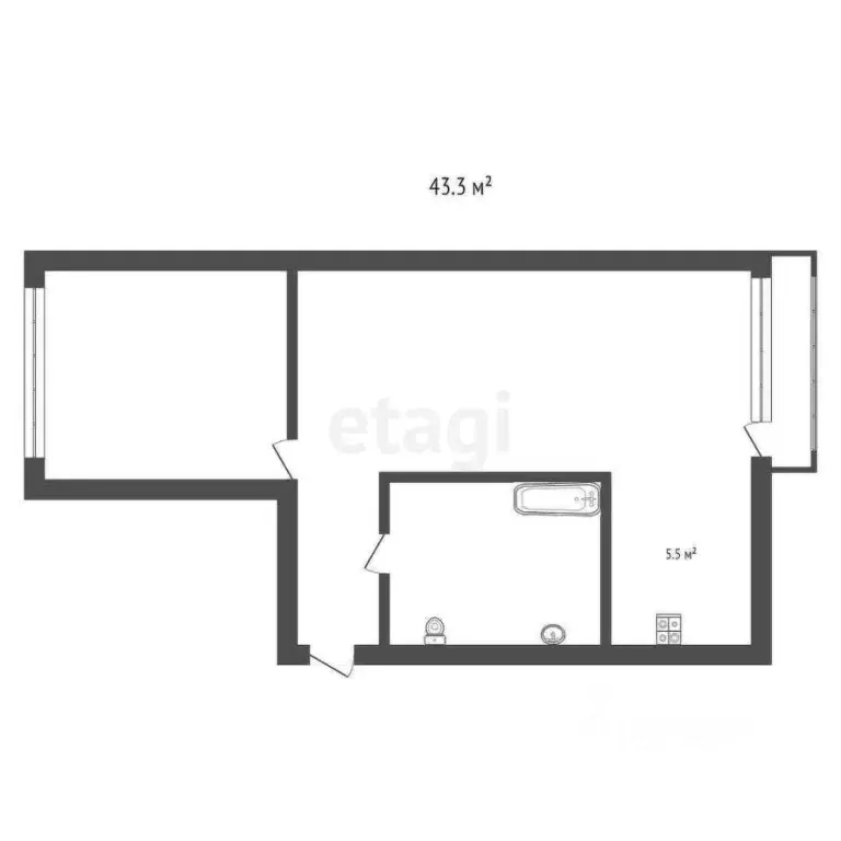 2-к кв. Ставропольский край, Кисловодск проезд Цандера (43.3 м) - Фото 2