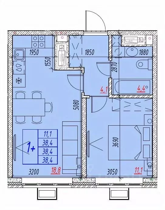 2-к кв. Астраханская область, Астрахань ул. Бэра, 29 (38.4 м) - Фото 1