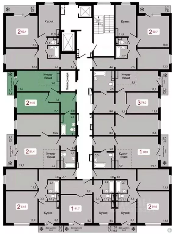 2-к кв. Красноярский край, Красноярск ул. Калинина (44.5 м) - Фото 1