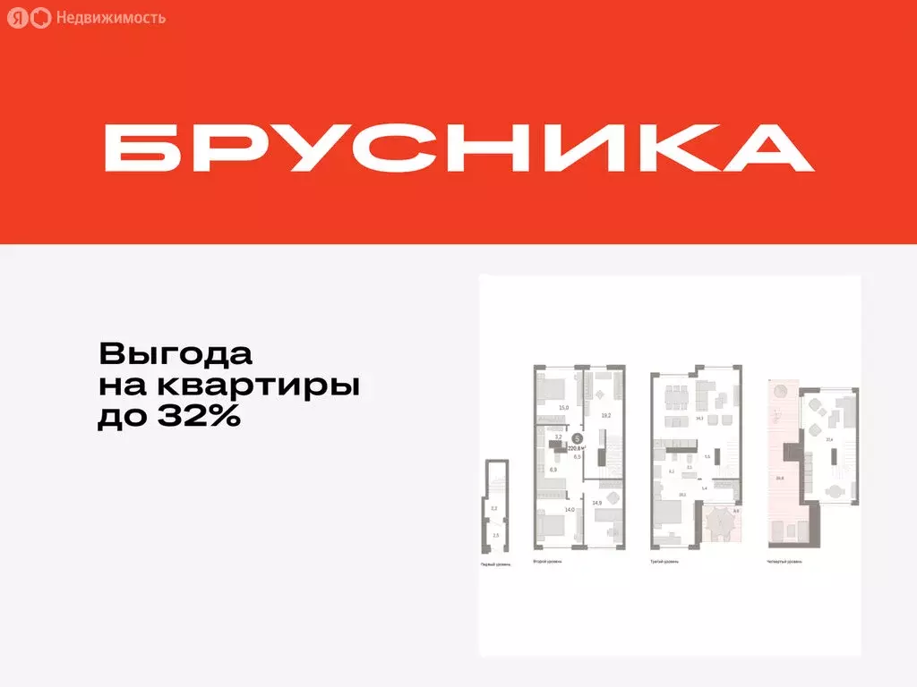 4-комнатная квартира: Тюмень, ЖК Дом у Озера (220.77 м) - Фото 1