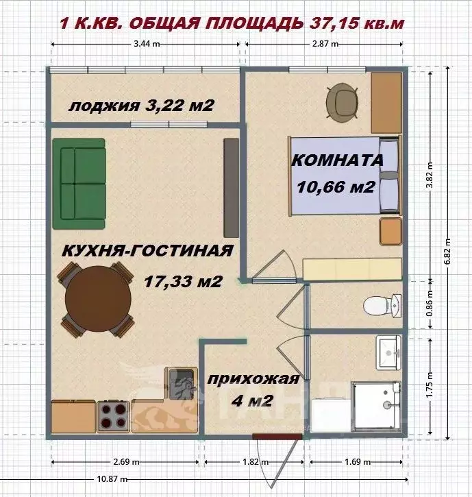 1-к кв. Ленинградская область, Мурино Всеволожский район, ул. ... - Фото 0