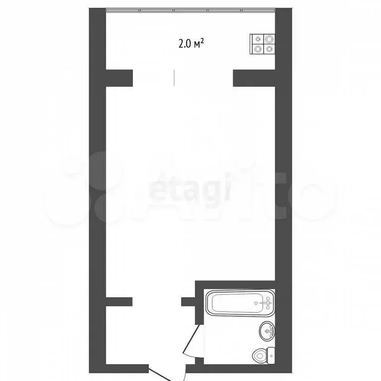 Квартира-студия, 19 м, 2/8 эт. - Фото 0