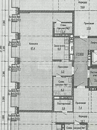 3-к. квартира, 89 м, 2/8 эт. - Фото 0