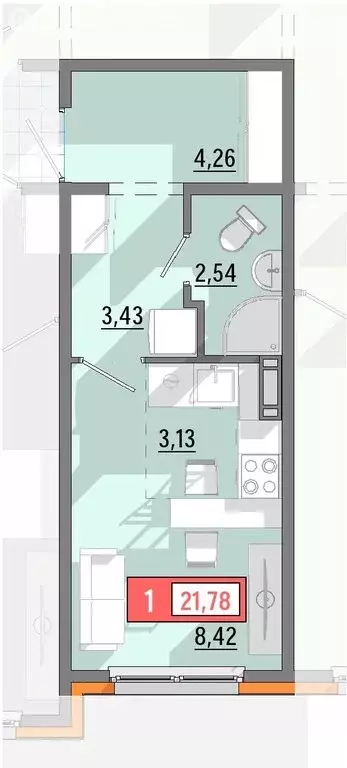 Квартира-студия: Ярославль, Шандорная улица, 14 (21.7 м) - Фото 0