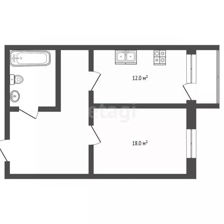 1-к кв. Костромская область, Кострома Жужелинская ул., 30 (39.0 м) - Фото 2
