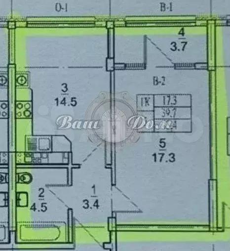 1-к. квартира, 43 м, 2/8 эт. - Фото 0