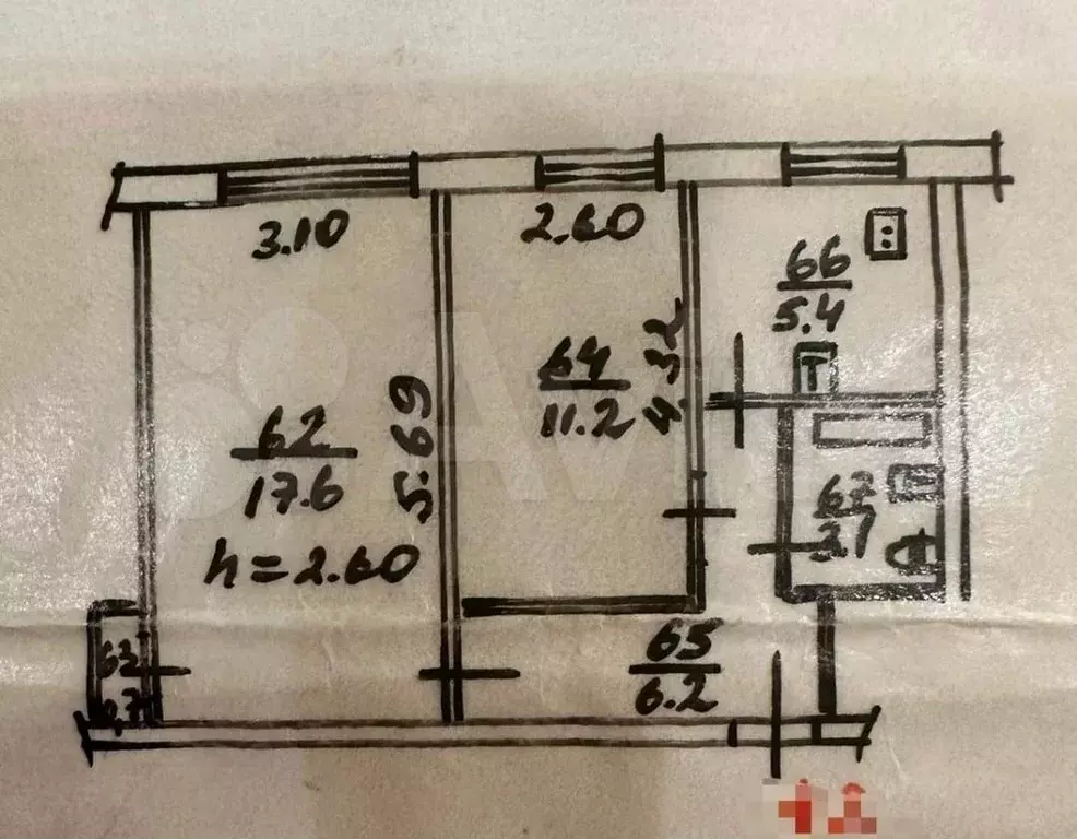 2-к. квартира, 46 м, 1/6 эт. - Фото 0