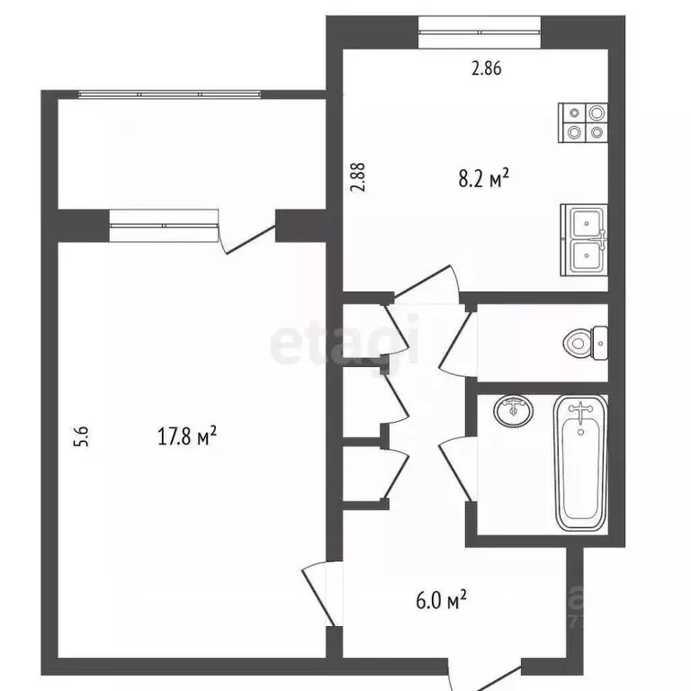 1-к кв. Ямало-Ненецкий АО, Новый Уренгой Советский мкр, 6/3 (34.6 м) - Фото 2