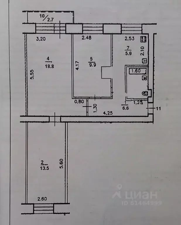 3-к кв. Башкортостан, Уфа Владивостокская ул., 15 (59.7 м) - Фото 2