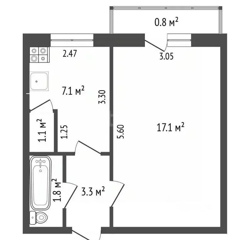 1-к кв. Башкортостан, Стерлитамак ул. Щербакова, 2 (30.4 м) - Фото 2