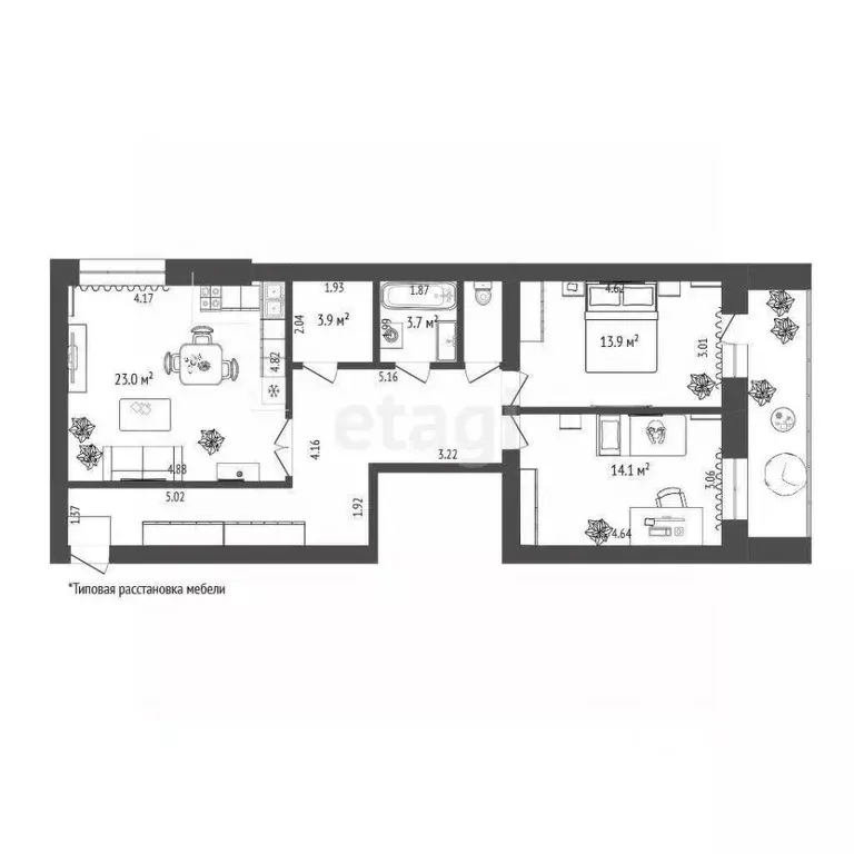 2-к кв. Тюменская область, Тюмень Мелиораторов мкр, ул. Мелиораторов, ... - Фото 2