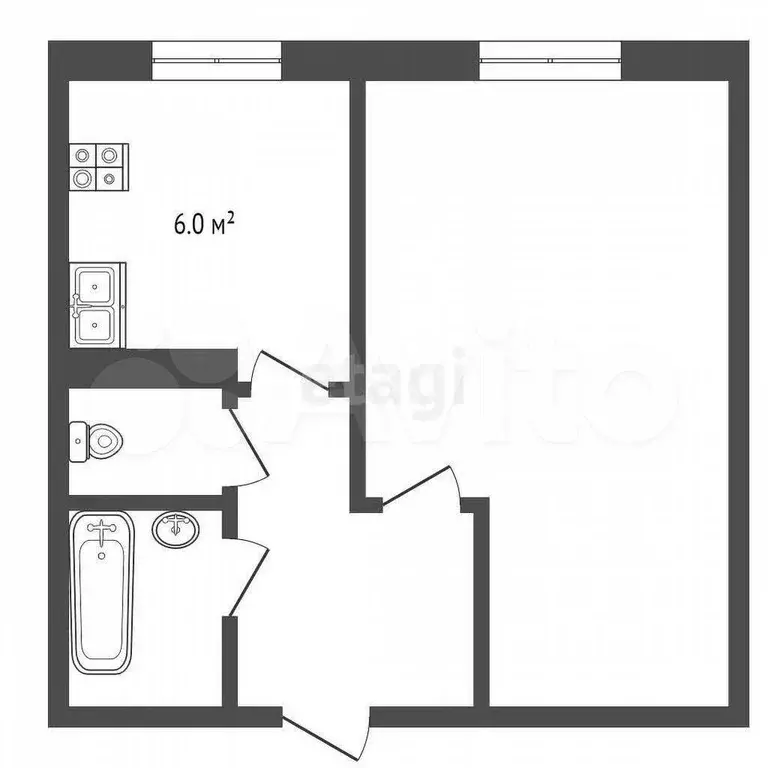 1-к. квартира, 29,8 м, 7/8 эт. - Фото 0