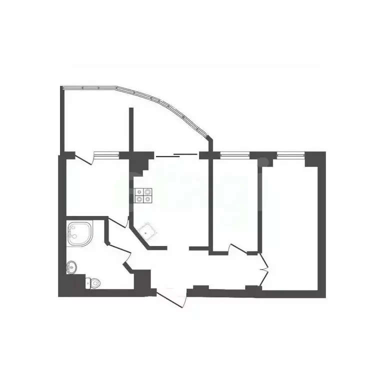 3-к кв. Белгородская область, Белгород ул. Костюкова, 36б (78.3 м) - Фото 2