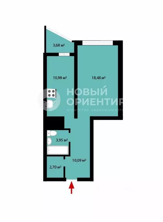 1-к кв. Свердловская область, Екатеринбург ул. Барвинка, 26 (49.88 м) - Фото 2