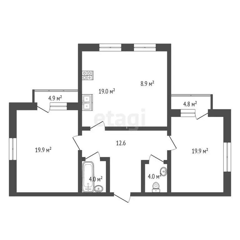 2-комнатная квартира: Новороссийск, улица Матвейкина, 1Ак3 (88.3 м) - Фото 1