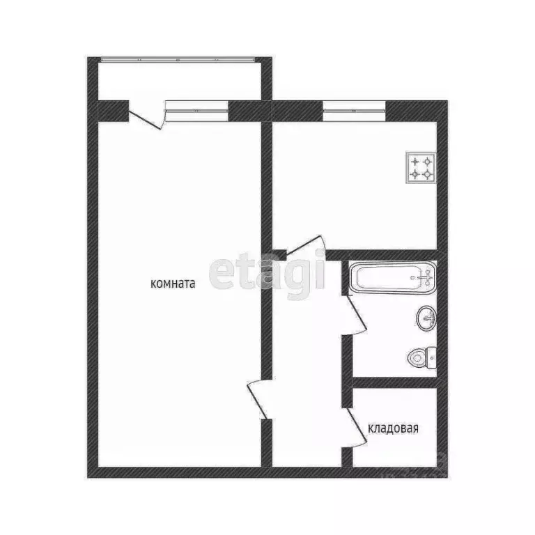 1-к кв. Курганская область, Курган Заозерный жилрайон, 5-й мкр, 11 ... - Фото 2