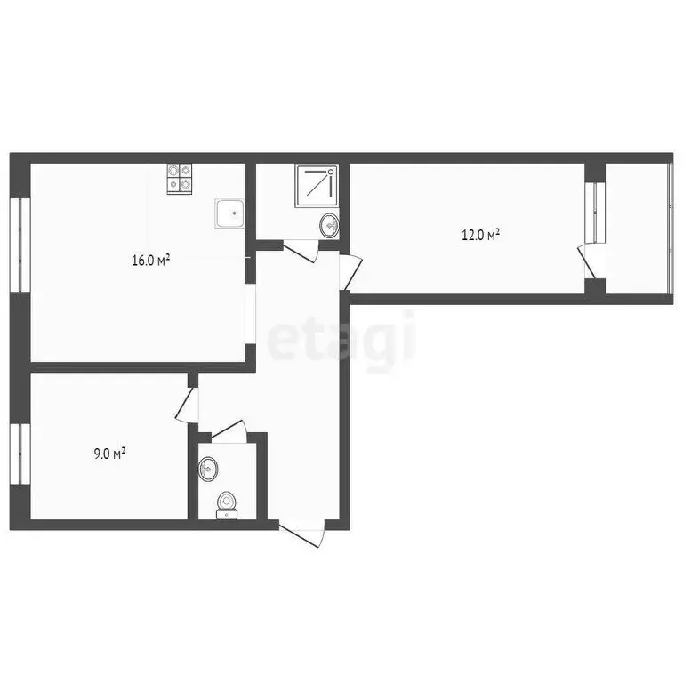 2-комнатная квартира: Тюмень, Обдорская улица, 5к1 (55 м) - Фото 0