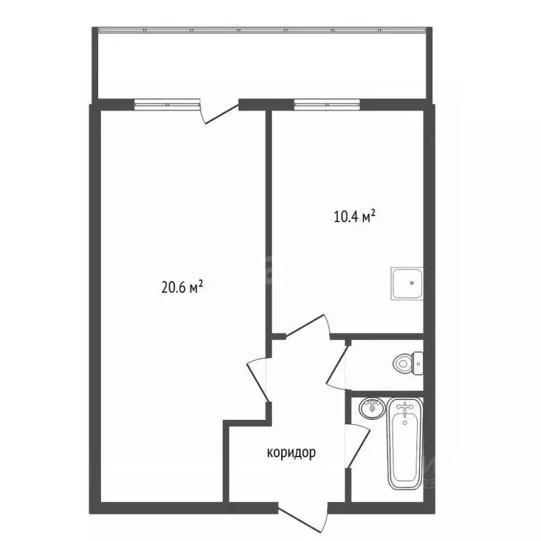 1-к кв. Воронежская область, Воронеж ул. Генерала Лизюкова, 36а (39.0 ... - Фото 0