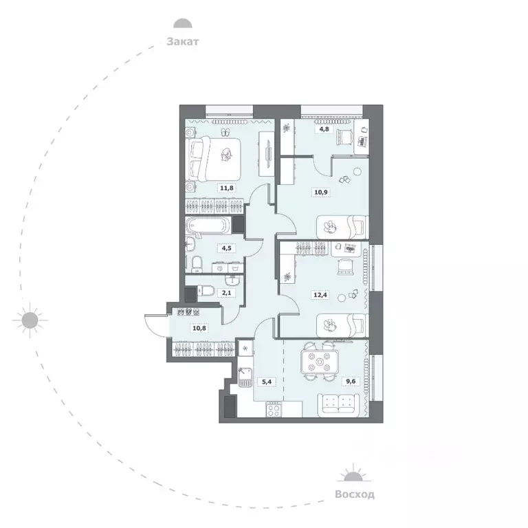 3-к кв. Вологодская область, Вологда ул. Возрождения, 35к6 (72.3 м) - Фото 1