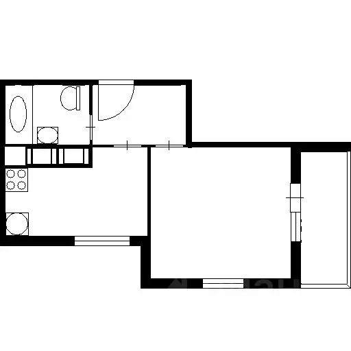 1-к кв. Санкт-Петербург Октябрьская наб., 44 (34.5 м) - Фото 2