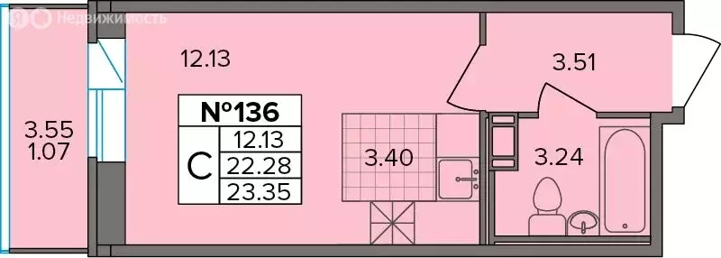 Квартира-студия: Новое Девяткино, Лесная улица, 19 (23.35 м) - Фото 1