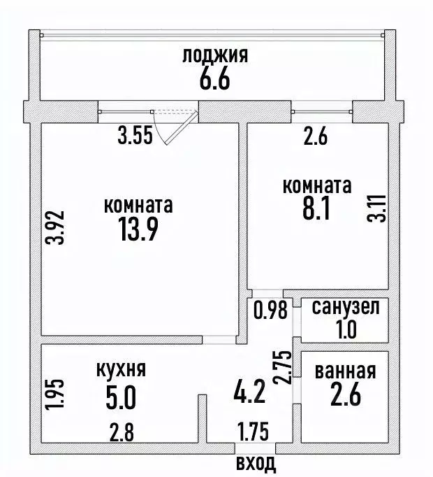 2-к кв. Томская область, Томск ул. Говорова, 31 (34.8 м) - Фото 0