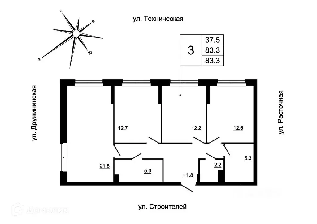 Продаётся 3-к квартира, 81.5 м - Фото 0