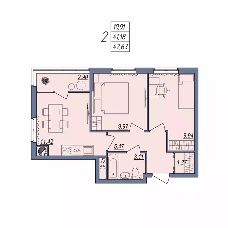 2-к кв. Волгоградская область, Волгоград ул. Тракторостроителей, 31/1 ... - Фото 1