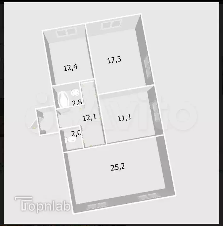 3-к. квартира, 82,9 м, 1/2 эт. - Фото 0