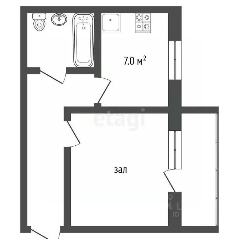 1-к кв. Кемеровская область, Прокопьевск Ясная Поляна мкр, ул. 2-я ... - Фото 2