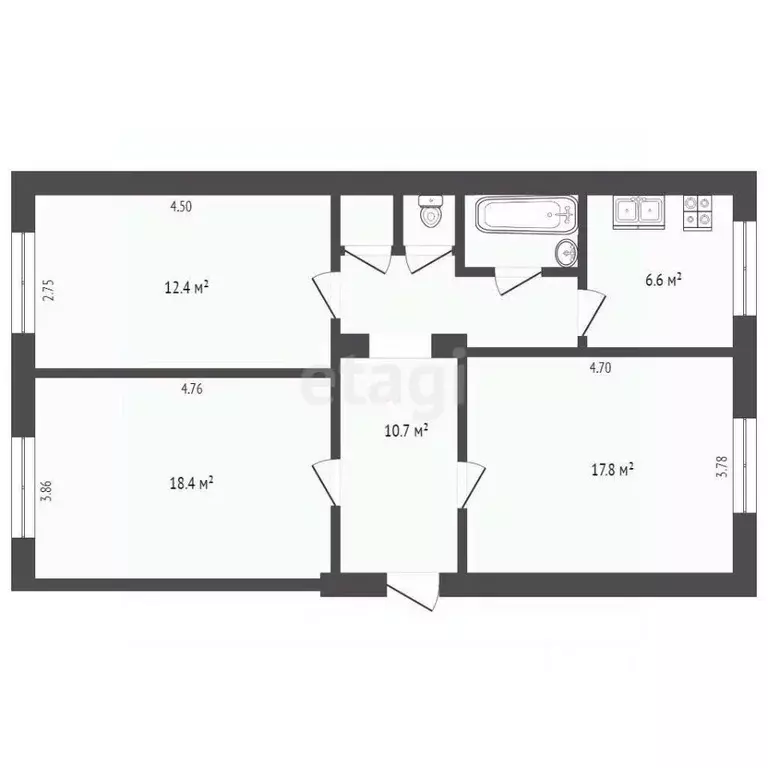 Комната Вологодская область, Вологда Предтеченская ул., 60 (17.8 м) - Фото 2