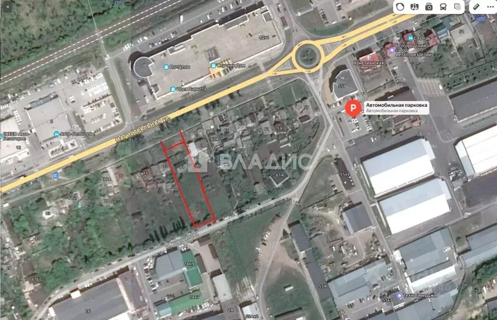 Участок в Белгородская область, Белгород Магистральная ул., 71 (12.0 ... - Фото 1
