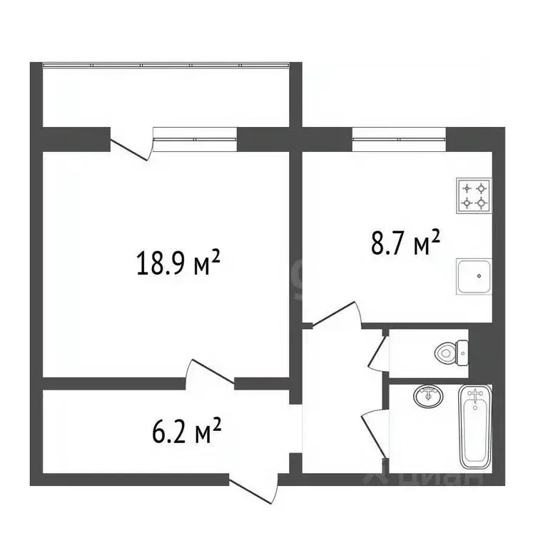 1-к кв. Красноярский край, Красноярск Судостроительная ул., 26 (40.4 ... - Фото 2