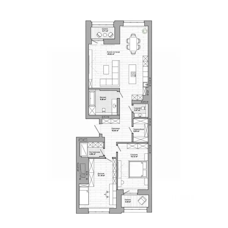 3-к кв. Новосибирская область, Новосибирск ул. Сеченова, 13 (129.98 м) - Фото 1