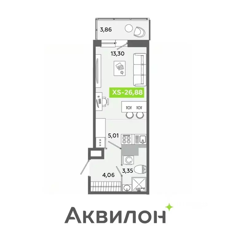 Студия Ленинградская область, Всеволожский район, Заневское городское ... - Фото 1