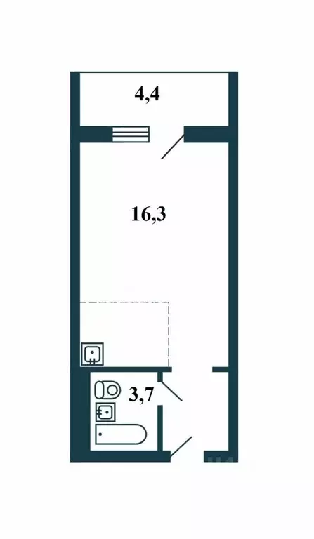 Студия Новосибирская область, Бердск ул. Ключевая, 57/2 (20.0 м) - Фото 2