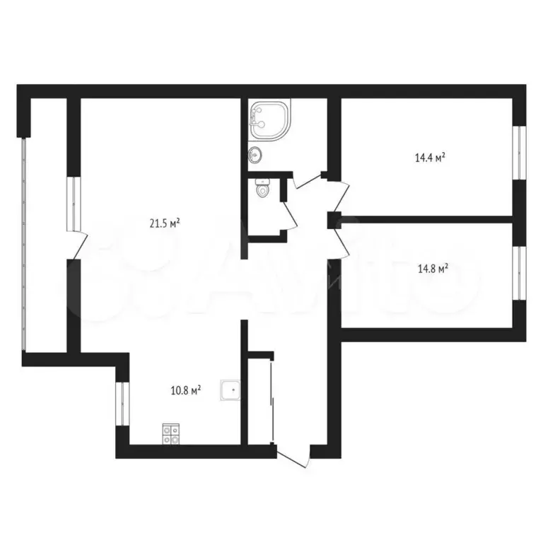 2-к. квартира, 80 м, 9/10 эт. - Фото 0