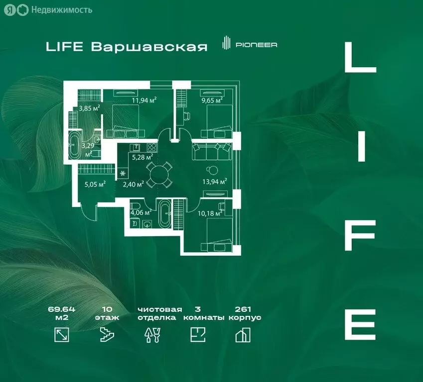 3-комнатная квартира: Москва, ЮАО, район Москворечье-Сабурово, жилой ... - Фото 0