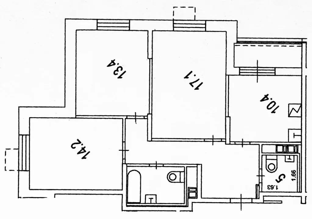 3-к кв. Москва Дмитровское ш., 93К2 (75.0 м) - Фото 2