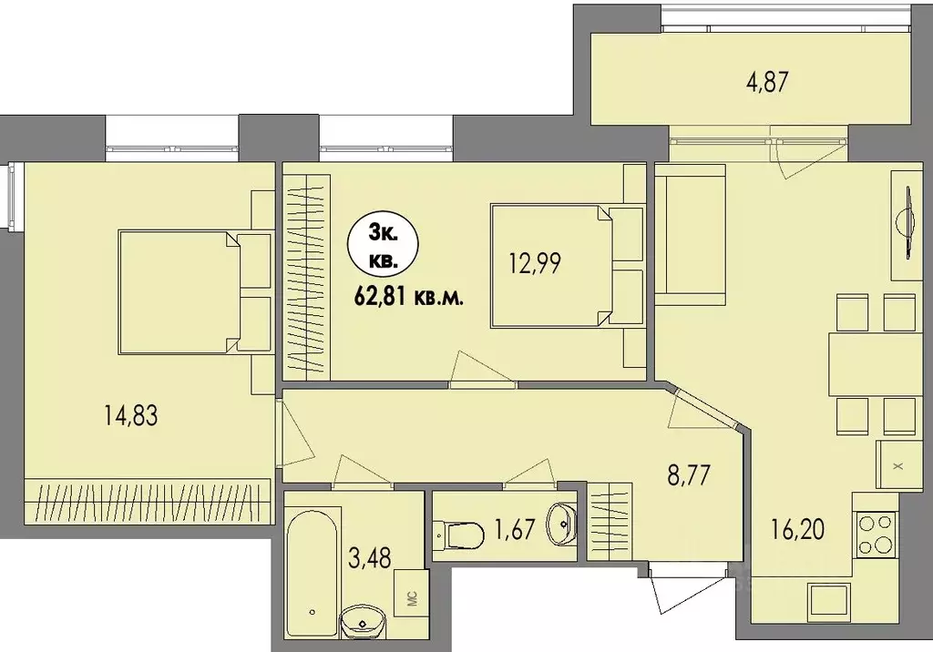 3-к кв. Карелия, Петрозаводск Перевалка-2 тер., Университетский ... - Фото 0