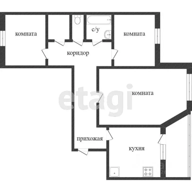 3-к кв. Ханты-Мансийский АО, Сургут Югорская ул., 5/3 (69.9 м) - Фото 0