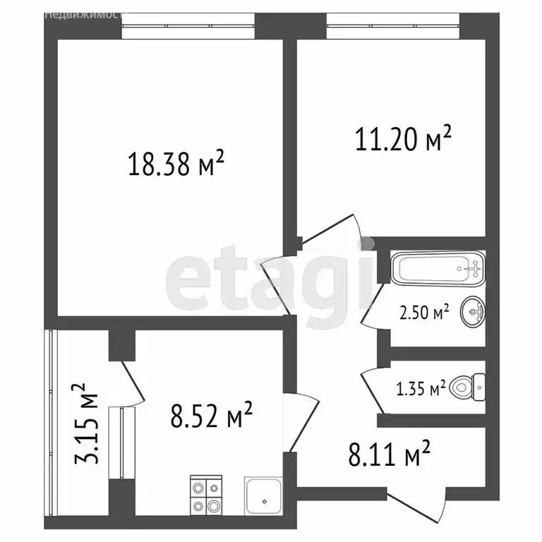 2-комнатная квартира: Ульяновск, улица Ефремова, 89А (40.9 м) - Фото 0